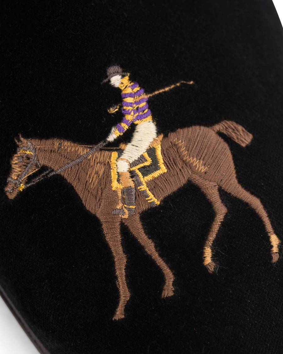 Homme | Ralph Lauren Purple Label Collis Novelty Slippers Floral Jacquard Black | Ralph Lauren Purple Label | Collis Novelty Slippers Floral Jacquard Black