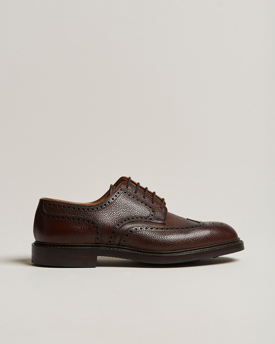 Homme | Richelieus | Crockett & Jones | Pembroke Derbys Dark Brown Grained Calf