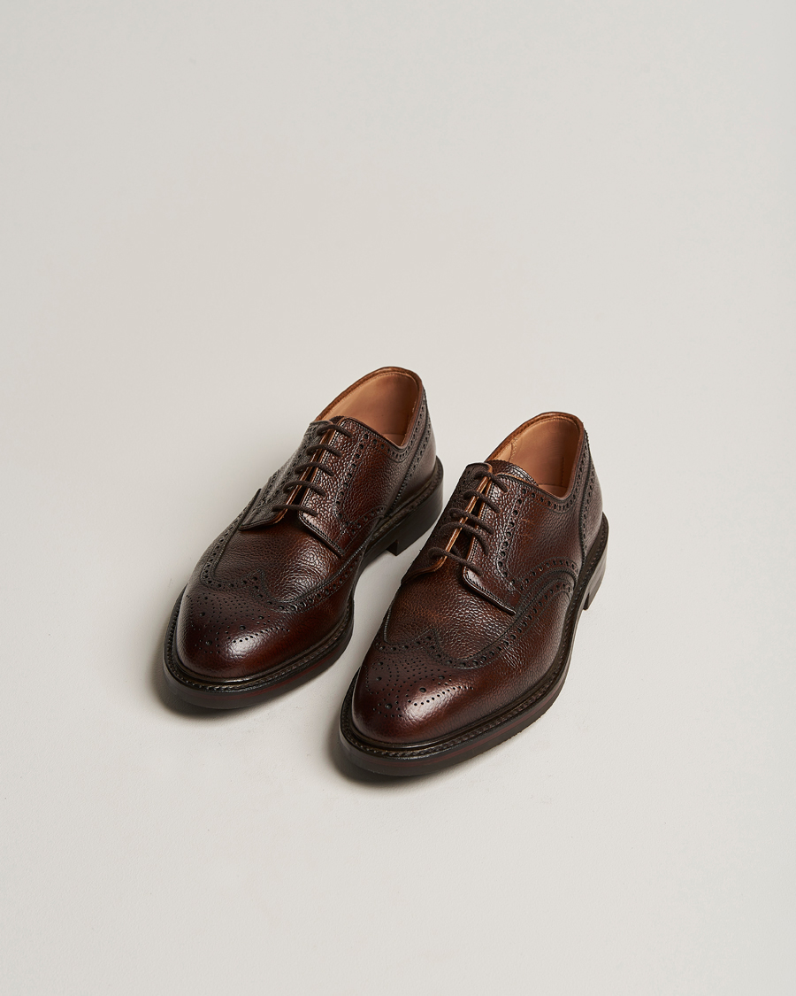 Homme | Richelieus | Crockett & Jones | Pembroke Derbys Dark Brown Grained Calf
