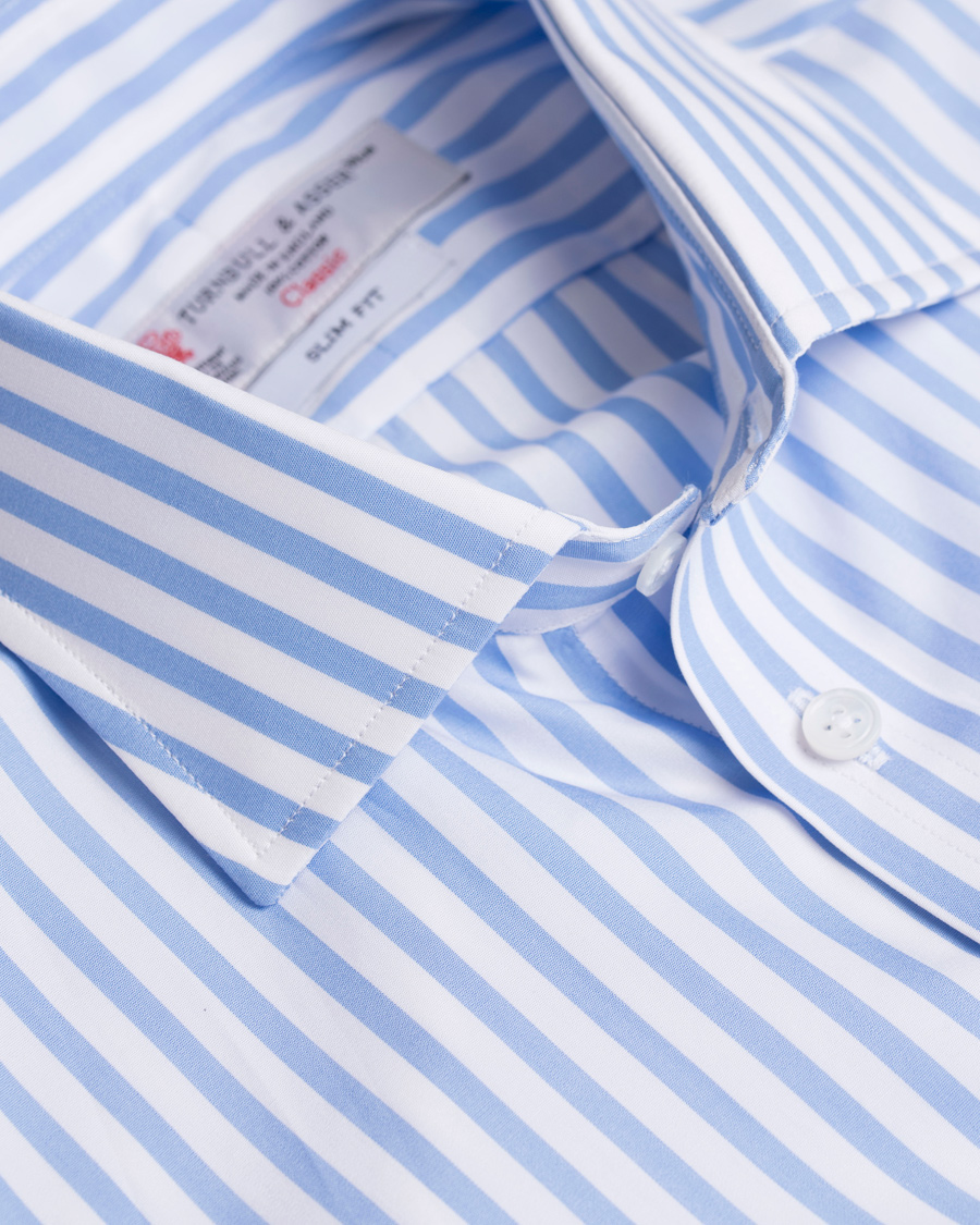 Homme | Chemises | Turnbull & Asser | Slim Fit Bengal Stripe Shirt Light Blue