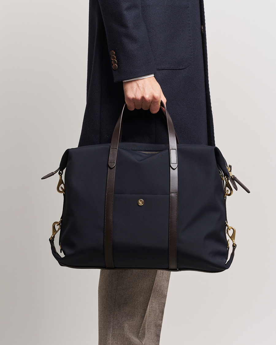 Homme | Sections | Mismo | M/S Utility Nylon Duffle Bag Navy/Dark Brown