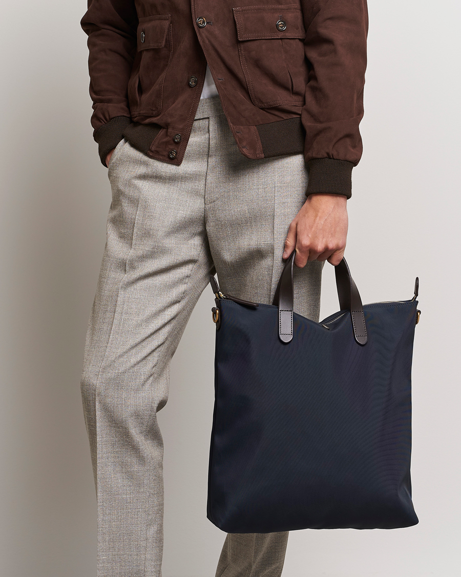 Homme | Tote bags | Mismo | M/S Canvas Shopper Navy/Dark Brown