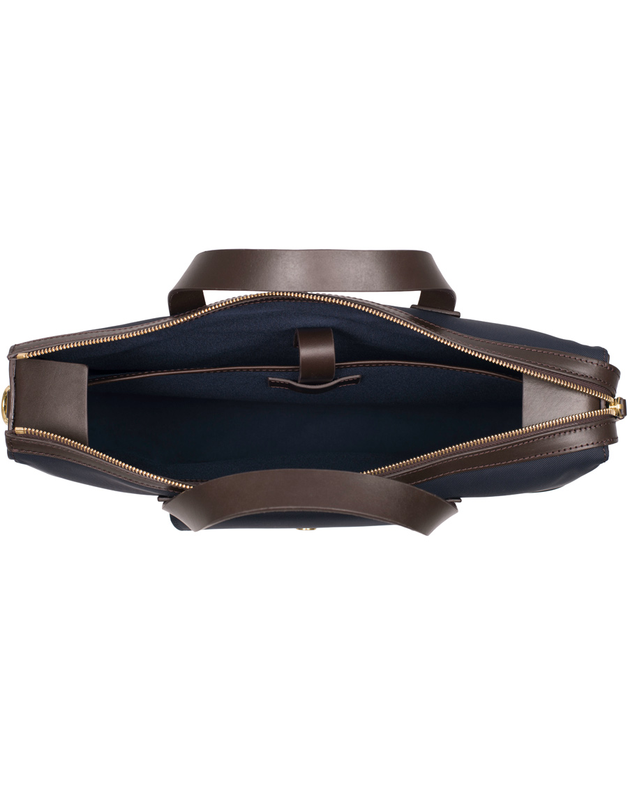 Homme | Mismo M/S Canvas Briefcase Navy/Dark Brown | Mismo | M/S Canvas Briefcase Navy/Dark Brown