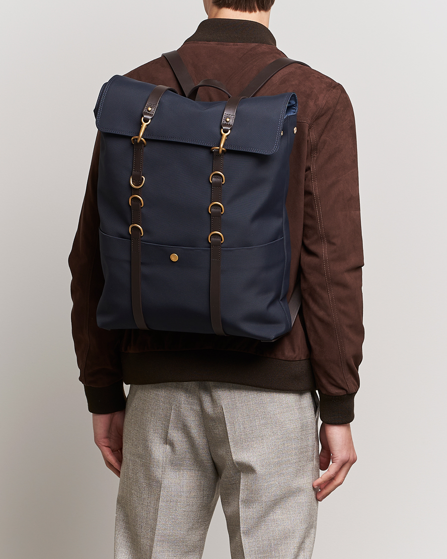 Homme |  | Mismo | M/S Nylon Backpack Navy/Dark Brown