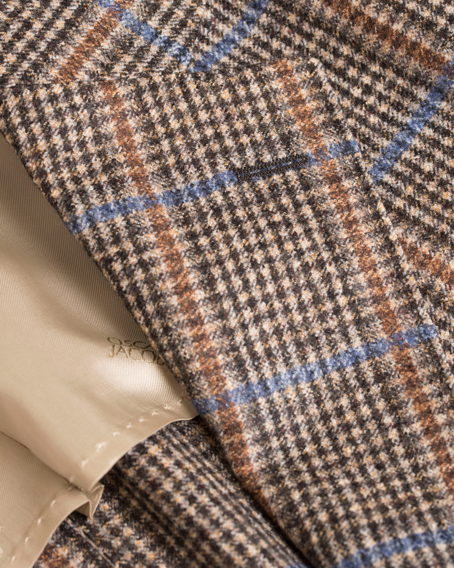 Homme | Blazers | Oscar Jacobson | Epic Check Fratelli Tallia Di Delfino Blazer Brown