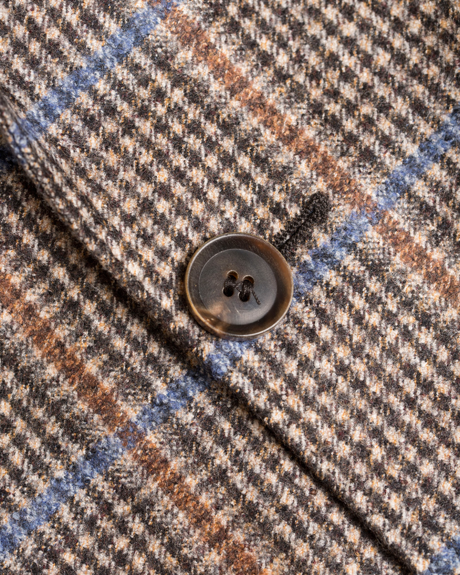 Homme | Blazers | Oscar Jacobson | Epic Check Fratelli Tallia Di Delfino Blazer Brown