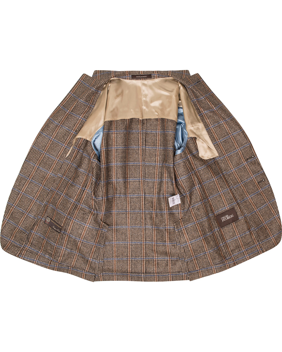 Homme | Blazers | Oscar Jacobson | Epic Check Fratelli Tallia Di Delfino Blazer Brown