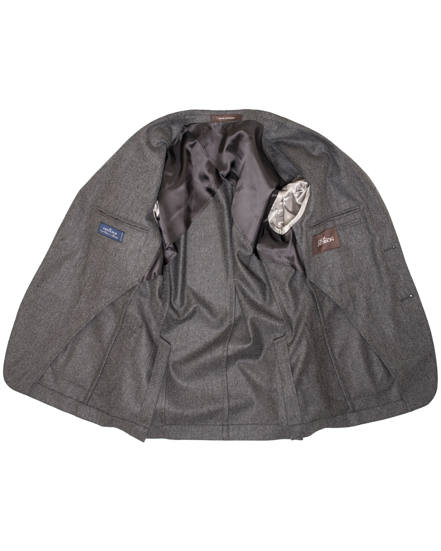 Homme | Blazers | Oscar Jacobson | Einar Flannel Blazer Dark Grey