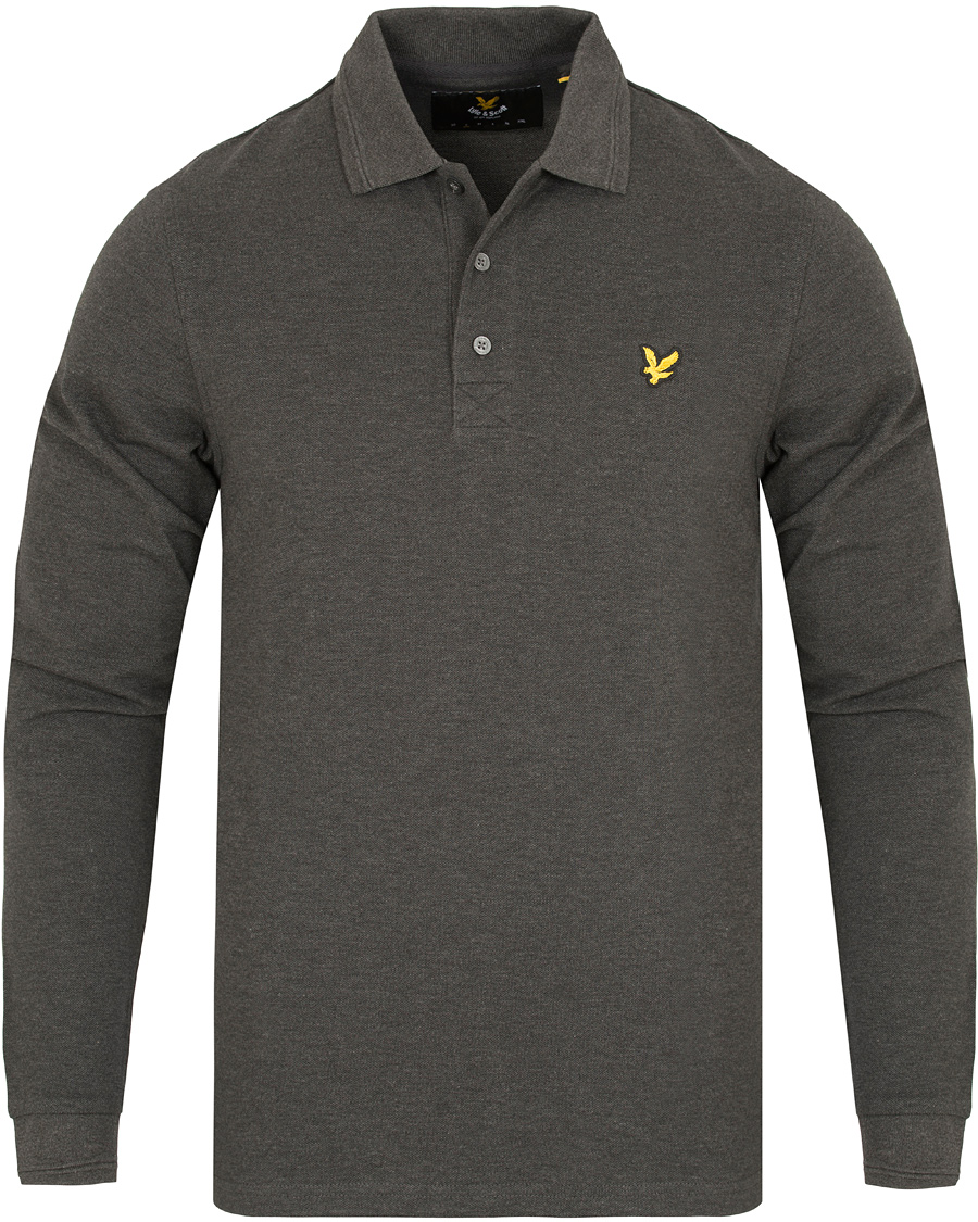Homme | Pulls Et Tricots | Lyle & Scott London Collection | Long Sleeve Pima Cotton Polo Charcoal Marl