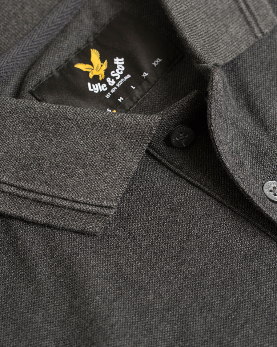 Homme | Pulls Et Tricots | Lyle & Scott London Collection | Long Sleeve Pima Cotton Polo Charcoal Marl