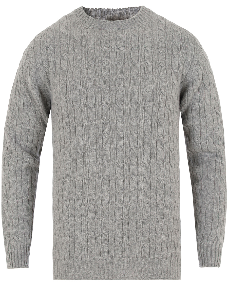 Homme | Pulls Et Tricots | Johnstons of Elgin | Cashmere Cable Crew Neck Light Grey