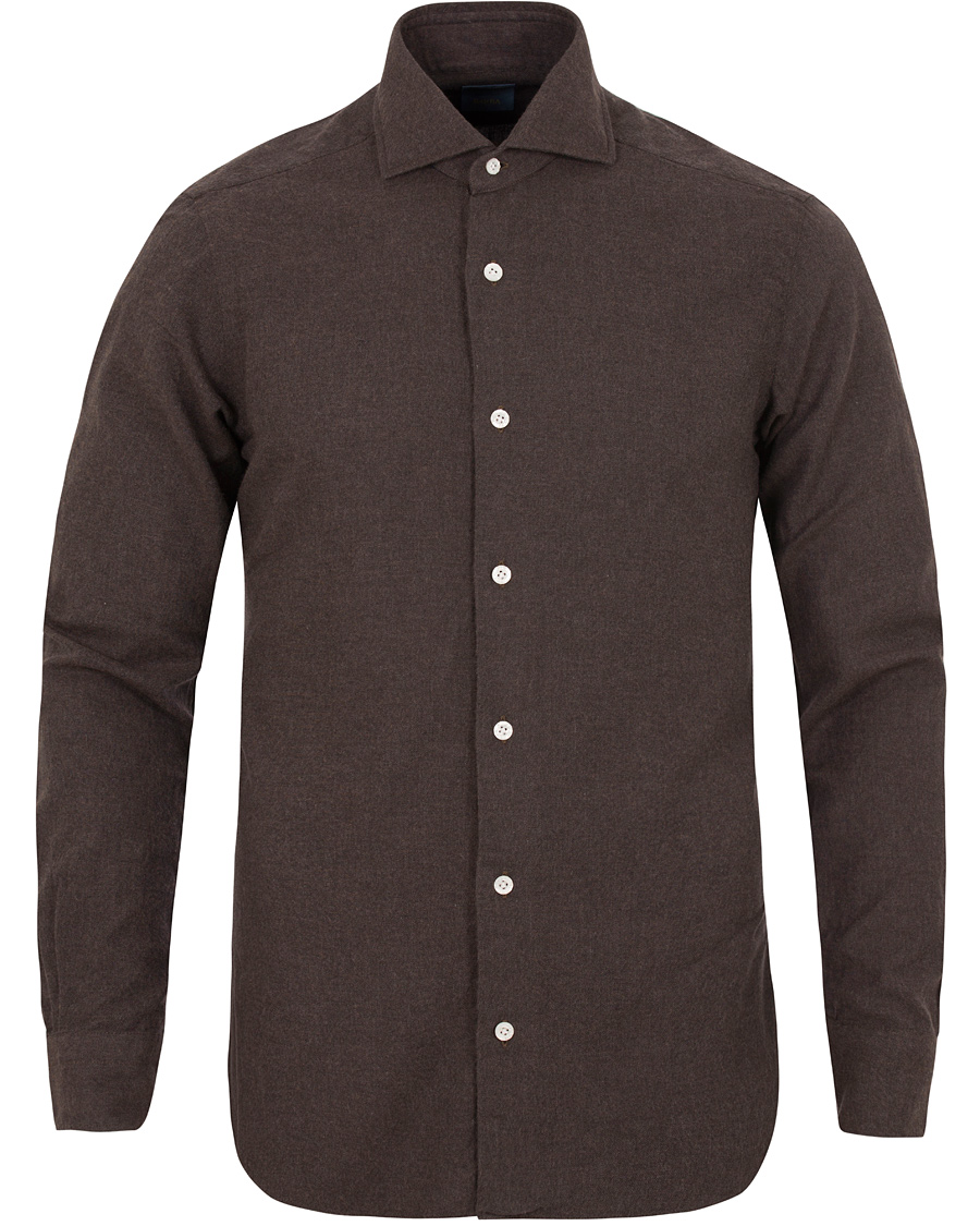 Homme | Chemises | Barba Napoli | Dandylife Flannel Slim Fit Shirt Brown