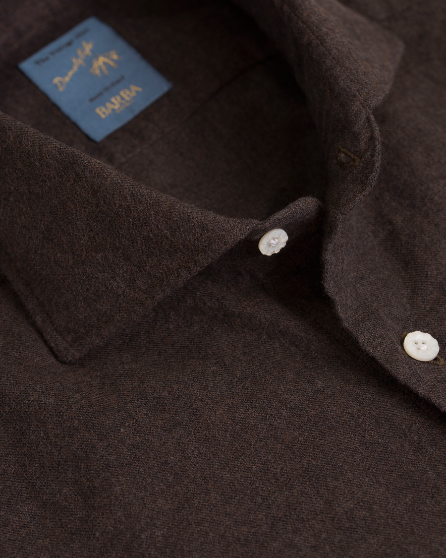 Homme | Chemises | Barba Napoli | Dandylife Flannel Slim Fit Shirt Brown