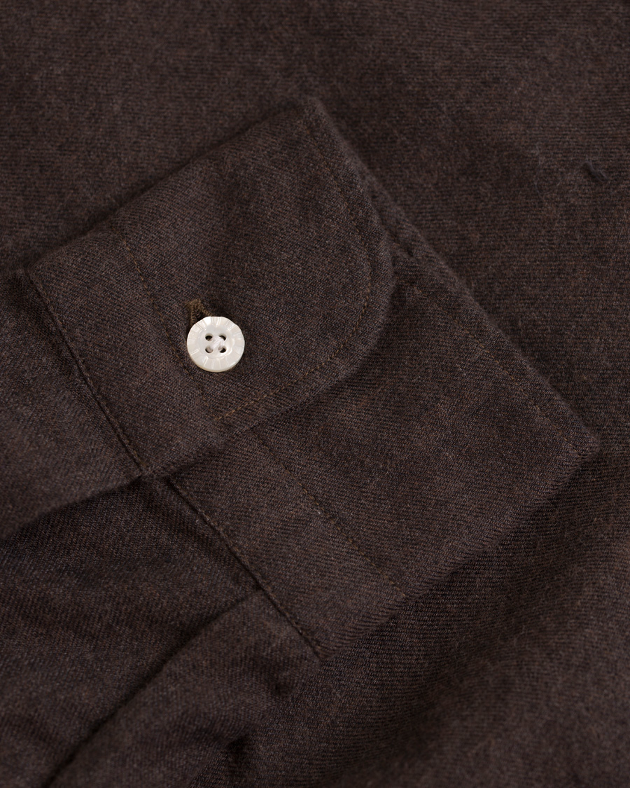 Homme | Chemises | Barba Napoli | Dandylife Flannel Slim Fit Shirt Brown