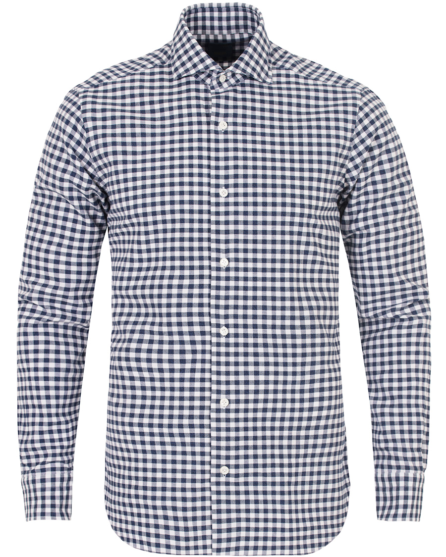 Homme | Chemises | Barba Napoli | Dandylife Oxford Check Slim Fit Shirt Blue/White