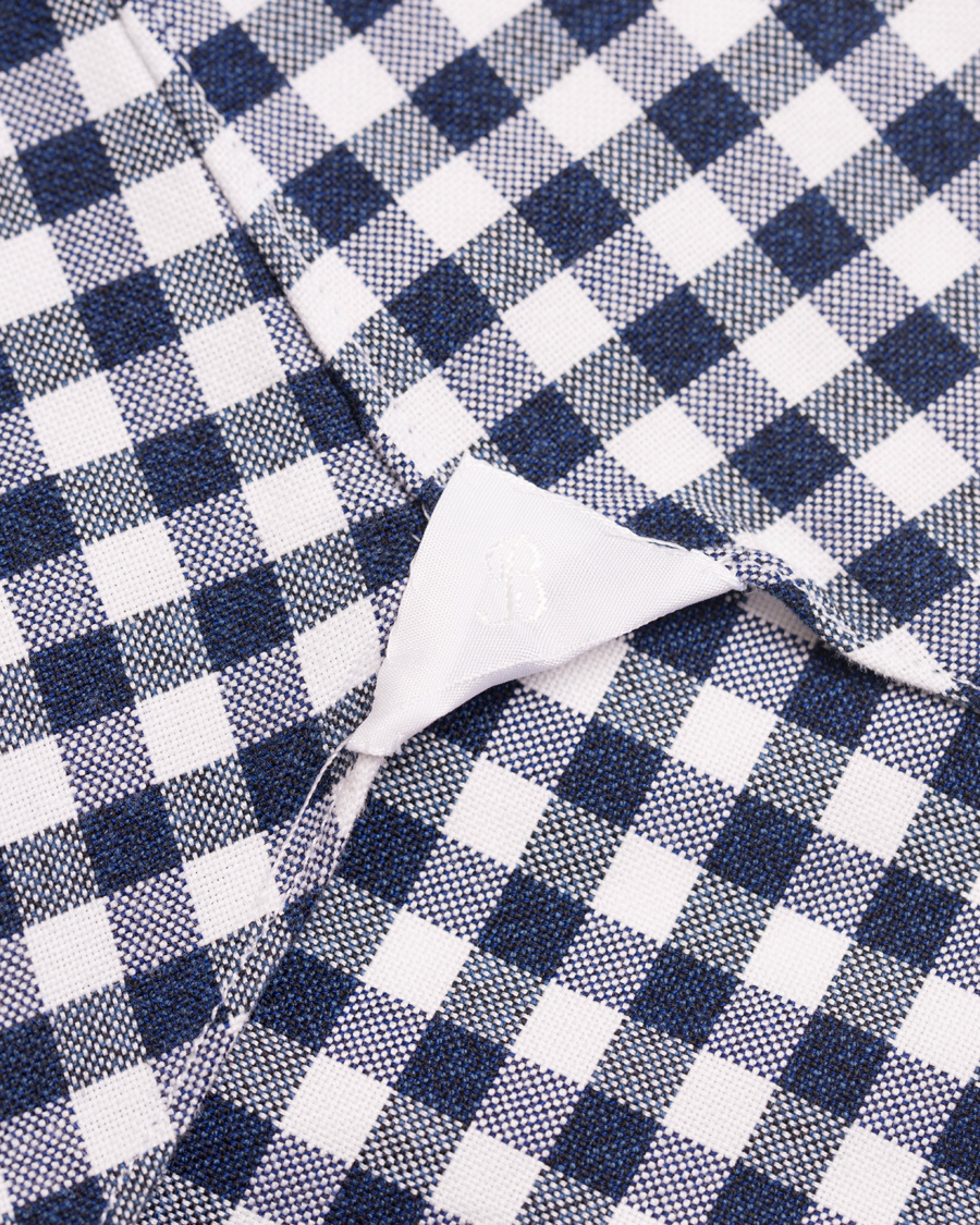 Homme | Chemises | Barba Napoli | Dandylife Oxford Check Slim Fit Shirt Blue/White
