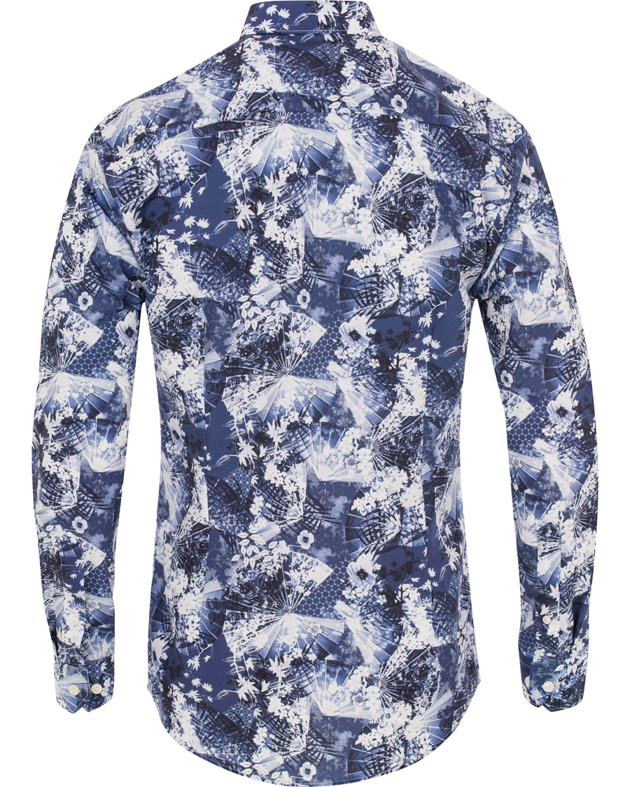 Homme | Chemises | Eton | Slim Fit Flower Twill Shirt Blue