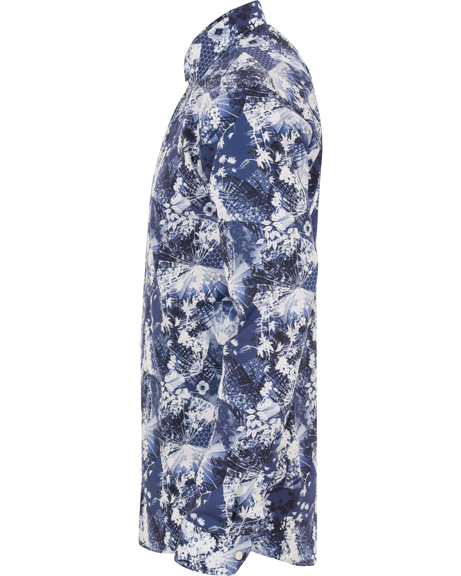 Homme | Chemises | Eton | Slim Fit Flower Twill Shirt Blue