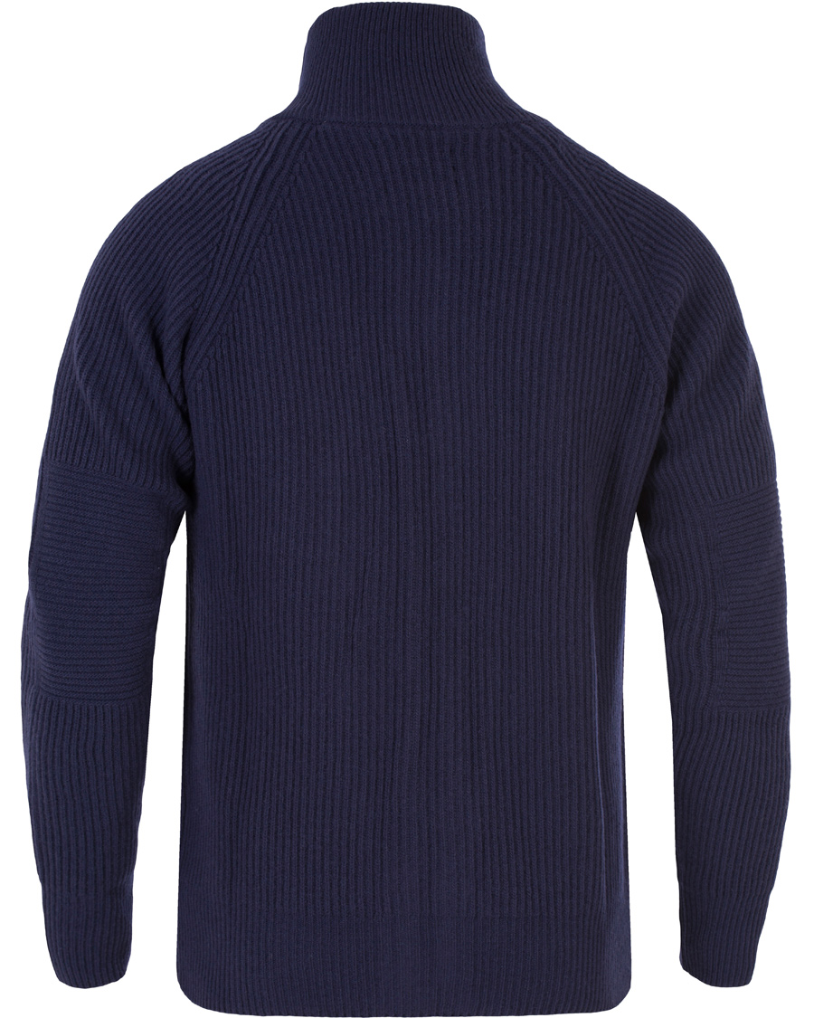 Homme | Pulls Et Tricots | GANT Diamond G | Lambswool/Cashmere Zip Trough Luminary Navy