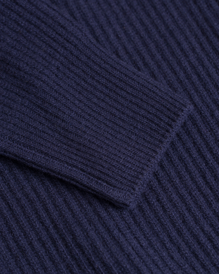 Homme | Pulls Et Tricots | GANT Diamond G | Lambswool/Cashmere Zip Trough Luminary Navy
