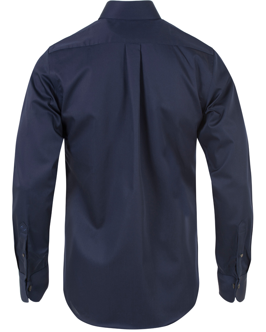 Homme | Chemises | GANT Diamond G | Plain Satin Fitted Body Shirt Marine