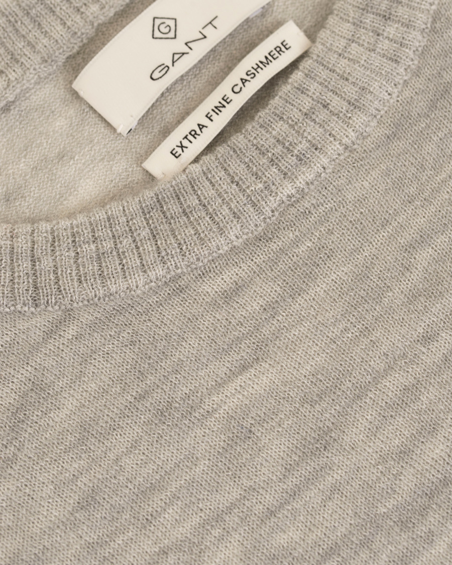 Homme | Pulls Et Tricots | GANT Diamond G | Extra Fine Cashmere Crew Neck Light Grey Melange