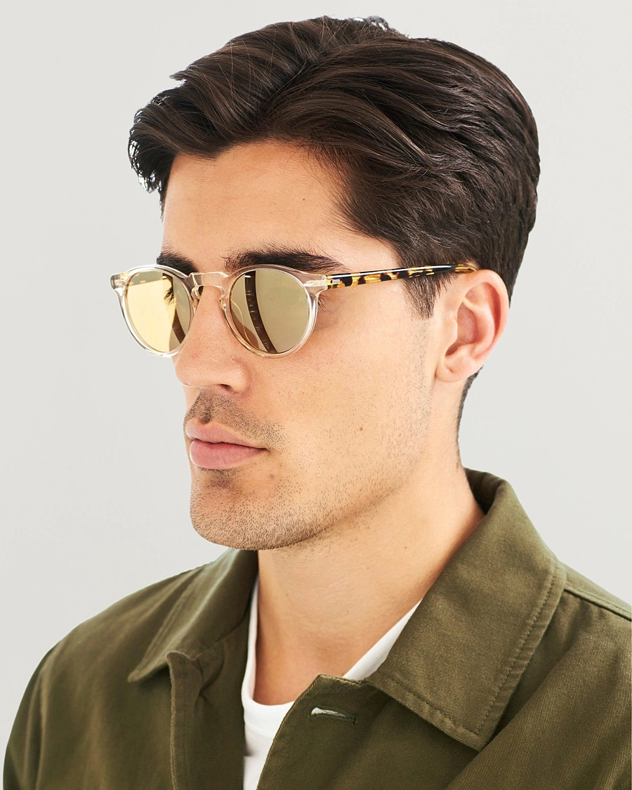 Homme |  | Oliver Peoples | Gregory Peck Sunglasses Honey/Gold Mirror
