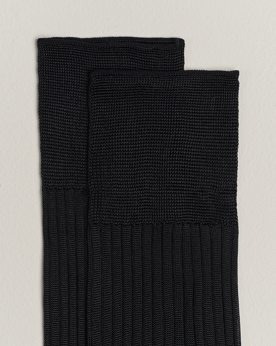 Homme | Best of British | Pantherella | Baffin Silk Long Sock Black