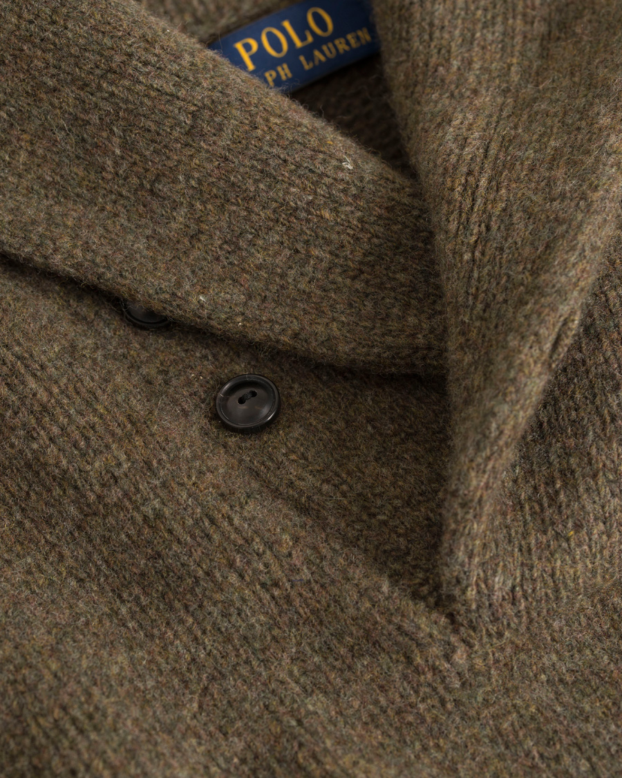 Homme | Pulls Et Tricots | Polo Ralph Lauren | Knitted Wool/Cashmere Shawl Sweater Olive Melange