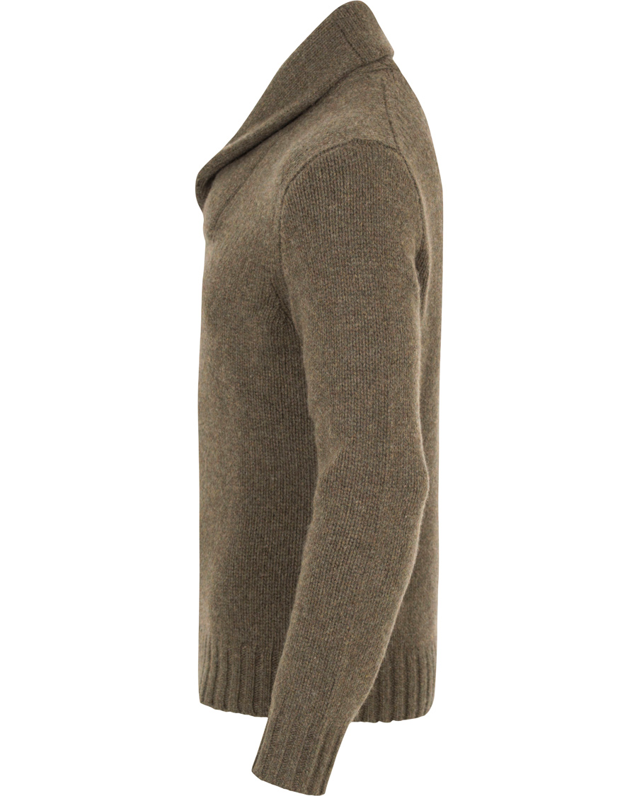Homme | Pulls Et Tricots | Polo Ralph Lauren | Knitted Wool/Cashmere Shawl Sweater Olive Melange
