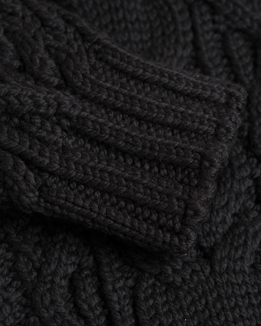 Homme | Pulls Et Tricots | Polo Ralph Lauren | Merino Cable Knit Polo Black