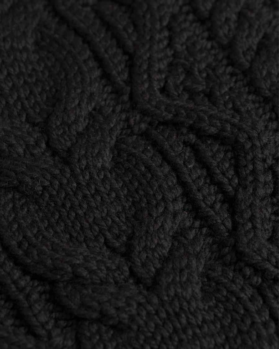 Homme | Pulls Et Tricots | Polo Ralph Lauren | Merino Cable Knit Polo Black