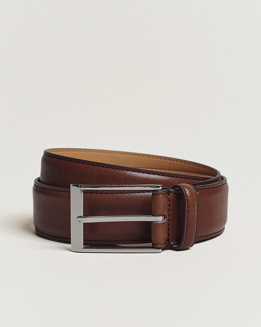 Homme | Ceintures | Tiger of Sweden | Helmi Leather 3,5 cm Belt Brown