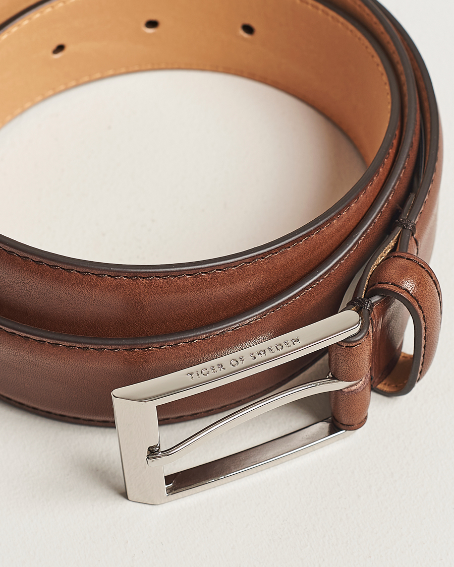Homme | Sections | Tiger of Sweden | Helmi Leather 3,5 cm Belt Brown