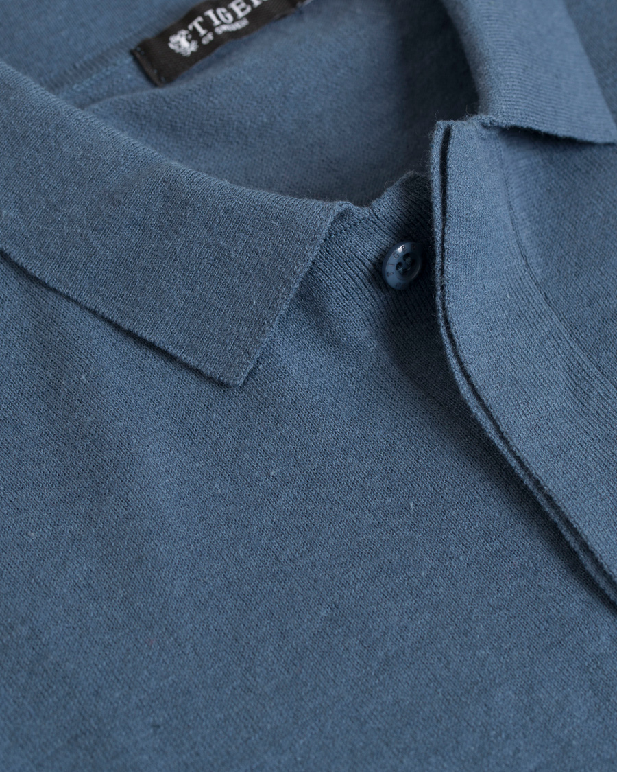 Homme | Pulls Et Tricots | Tiger of Sweden | Fender Knitted Polo Teal Blue