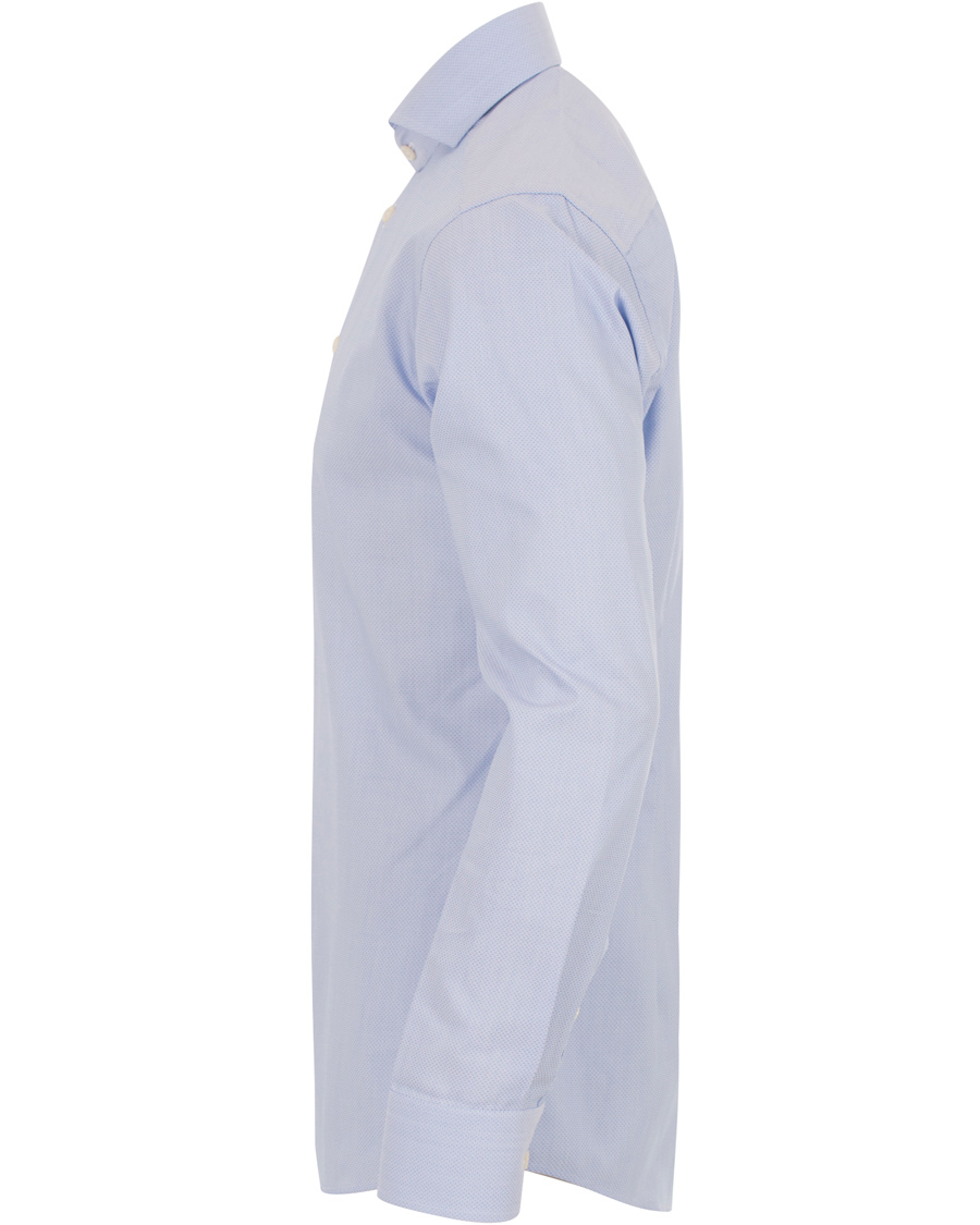 Homme | Chemises | Eton | Slim Fit Extreme Cut Away Micro Print Shirt Blue