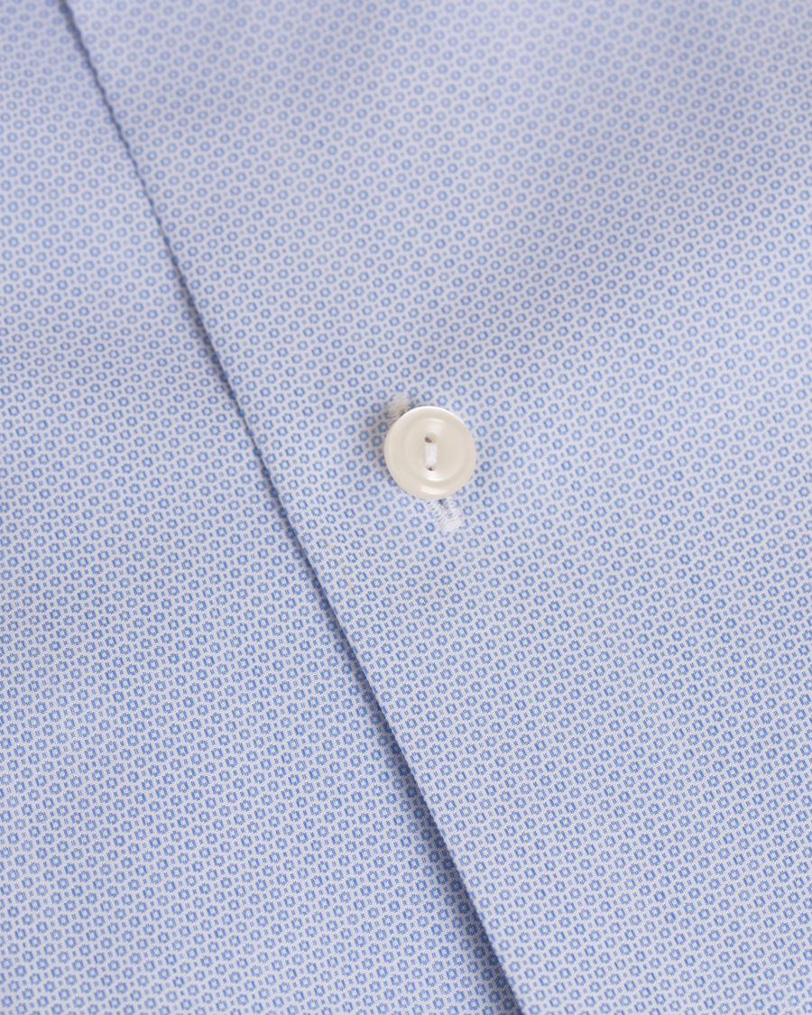 Homme | Chemises | Eton | Slim Fit Extreme Cut Away Micro Print Shirt Blue