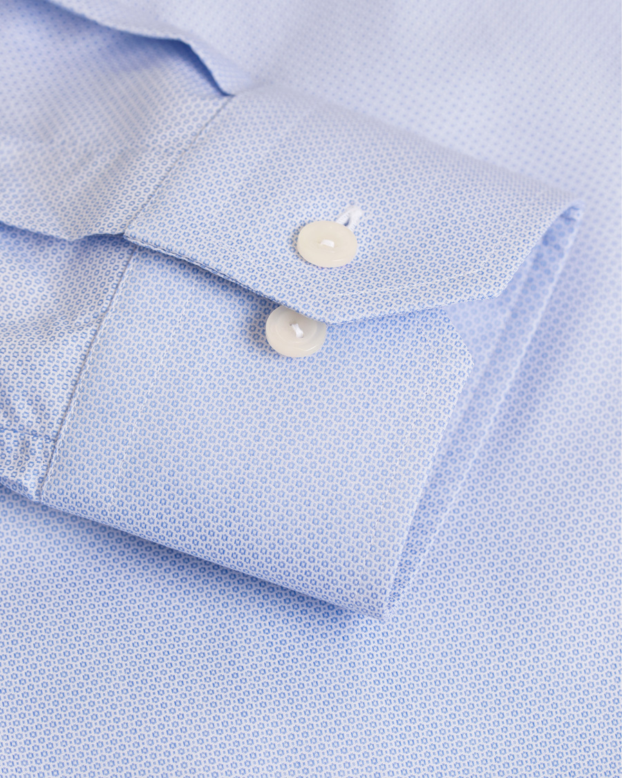 Homme | Chemises | Eton | Slim Fit Extreme Cut Away Micro Print Shirt Blue