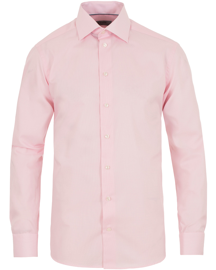 Homme | Chemises | Eton | Slim Fit Cut Away Micro Print Shirt Pink/Red