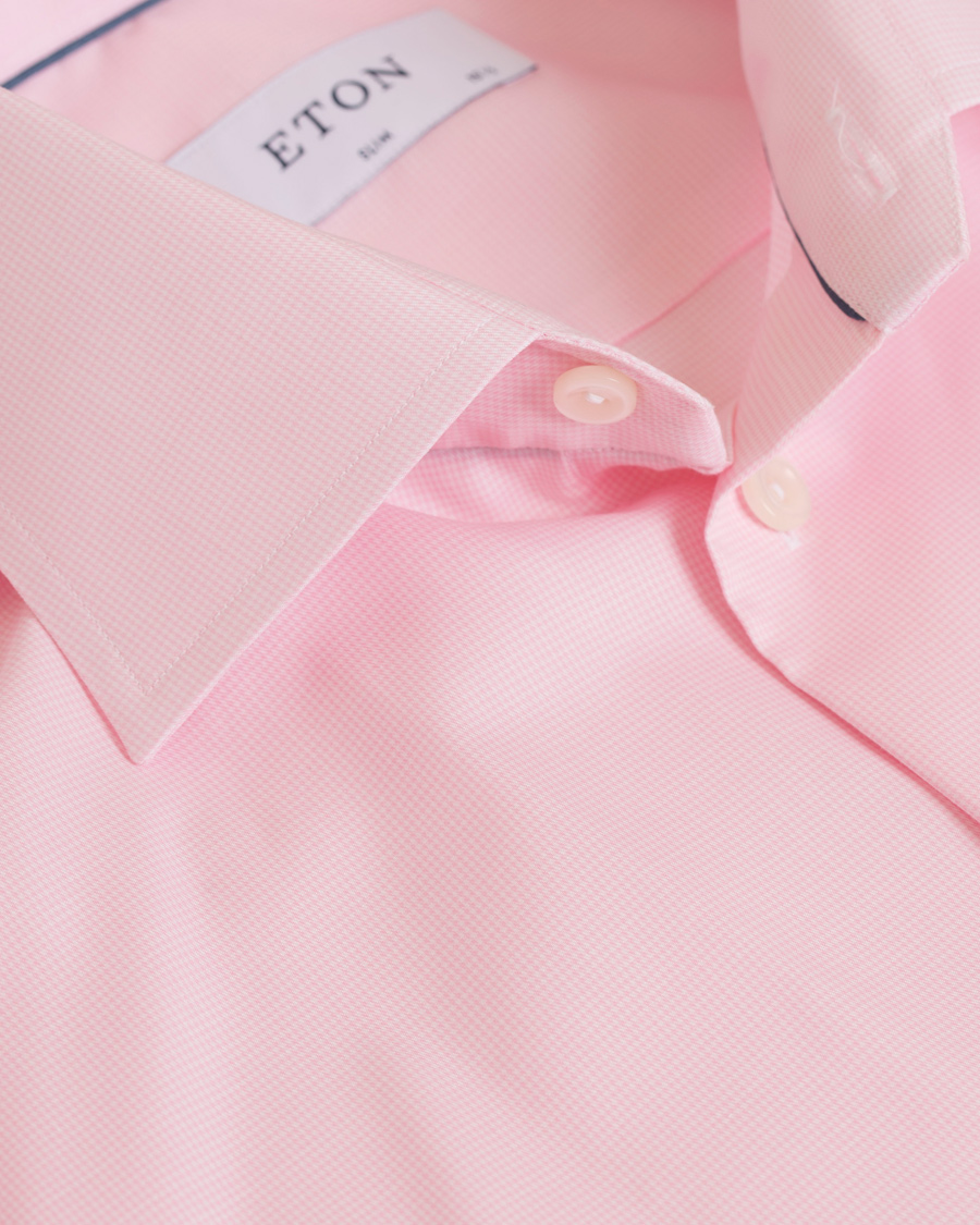 Homme | Chemises | Eton | Slim Fit Cut Away Micro Print Shirt Pink/Red