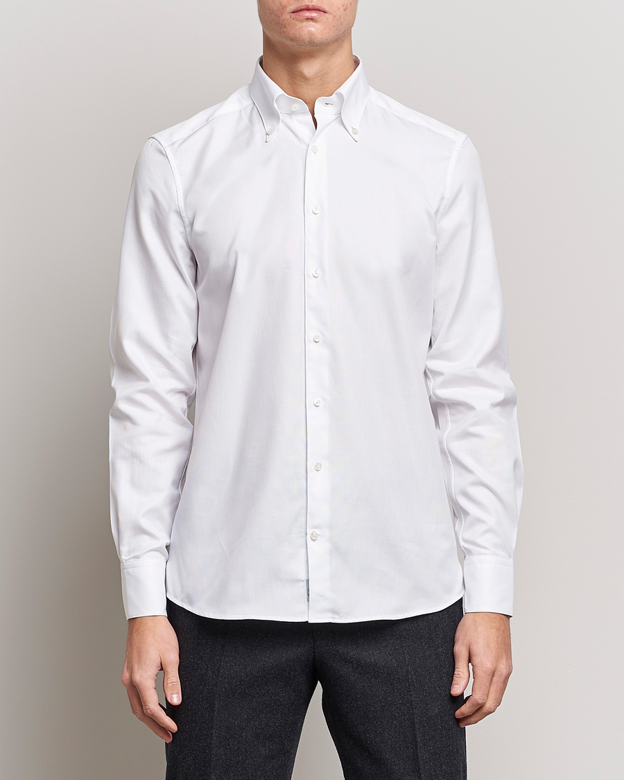 Homme | Stenströms | Stenströms | 1899 Slimline Supima Cotton Structure Shirt White