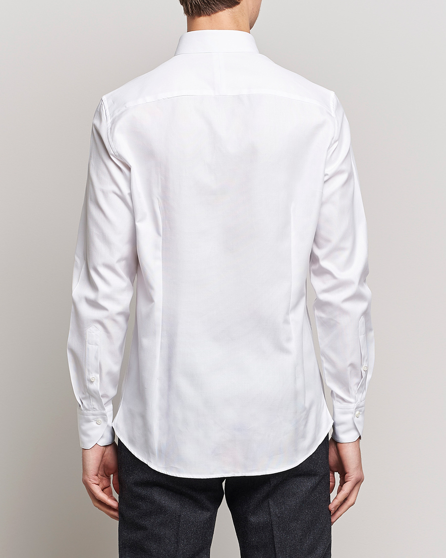 Homme | Chemises | Stenströms | 1899 Slimline Supima Cotton Structure Shirt White