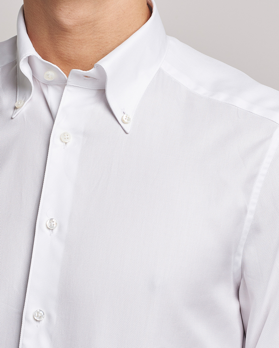 Homme | Chemises | Stenströms | 1899 Slimline Supima Cotton Structure Shirt White