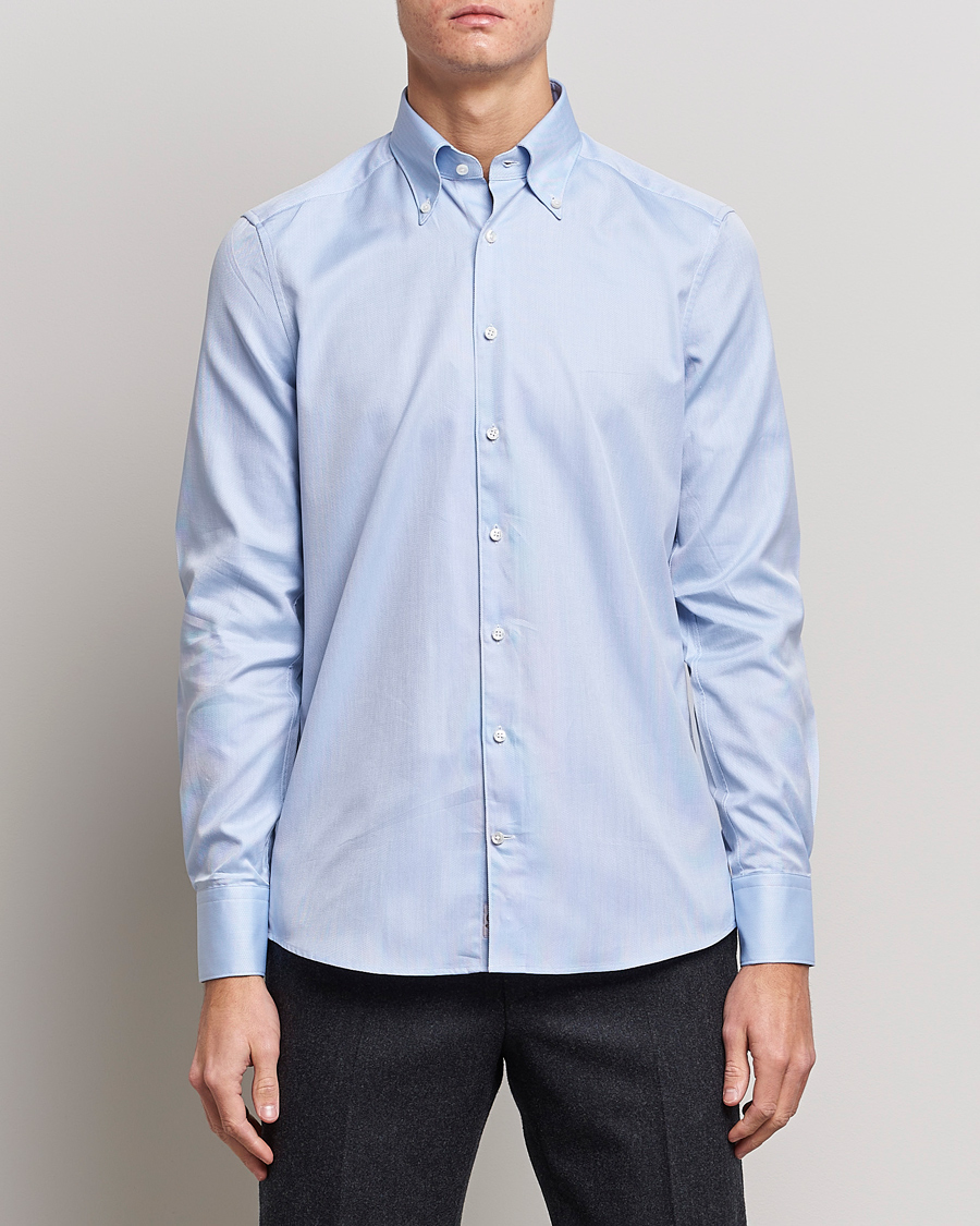 Homme | Stenströms | Stenströms | 1899 Slimline Supima Cotton Structure Shirt Blue