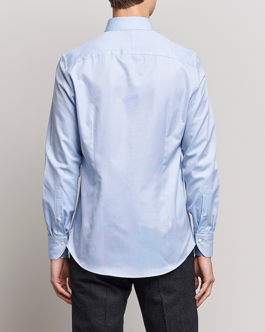 Homme | Chemises | Stenströms | 1899 Slimline Supima Cotton Structure Shirt Blue