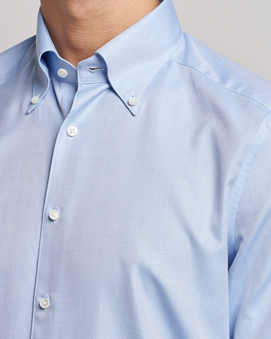 Homme | Chemises | Stenströms | 1899 Slimline Supima Cotton Structure Shirt Blue