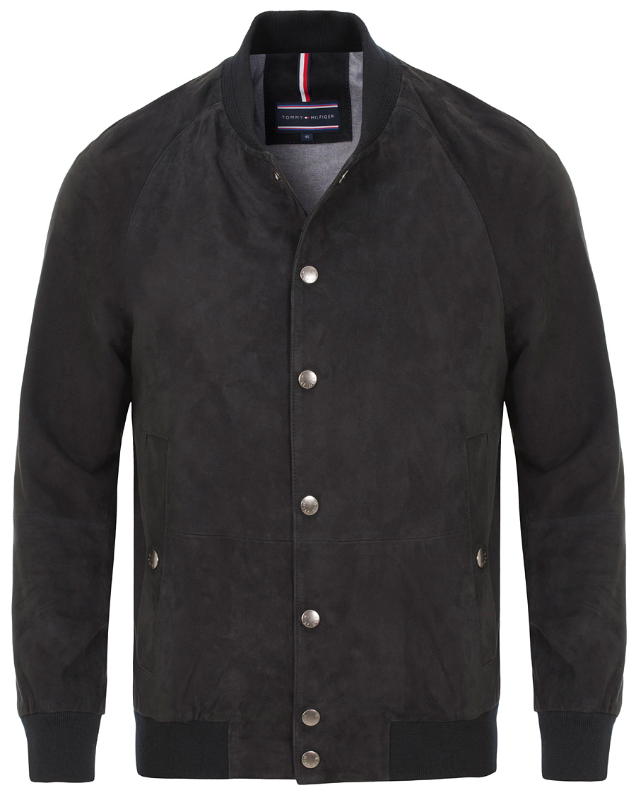 Homme | Manteaux Et Vestes | Tommy Hilfiger | Caen Bomber Suede Jacket Midnight