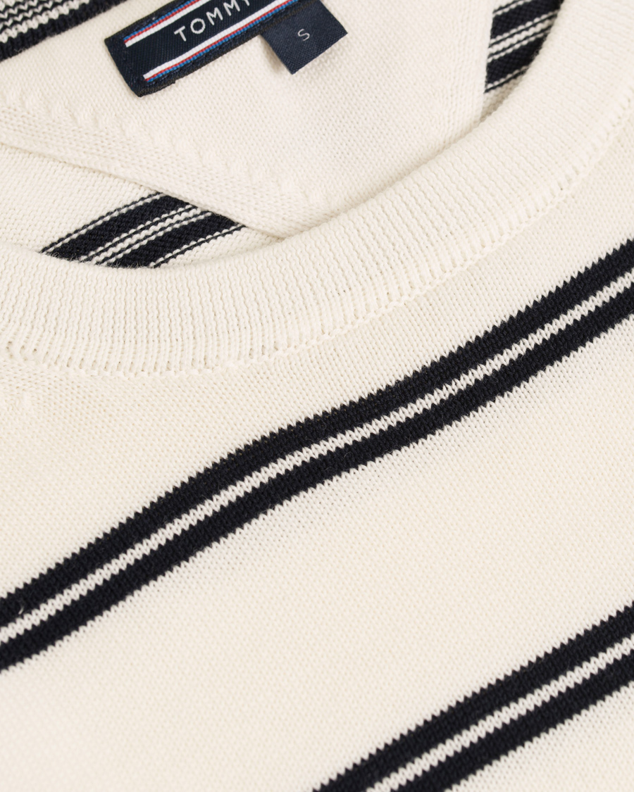 Homme | Pulls Et Tricots | Tommy Hilfiger | Hendrics Stripe Knitted Crew Neck Snow White