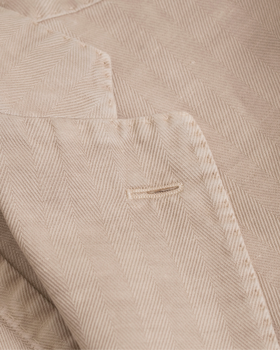 Homme | Costumes | Boglioli | K Jacket Cotton/Linen Herringbone Suit Beige