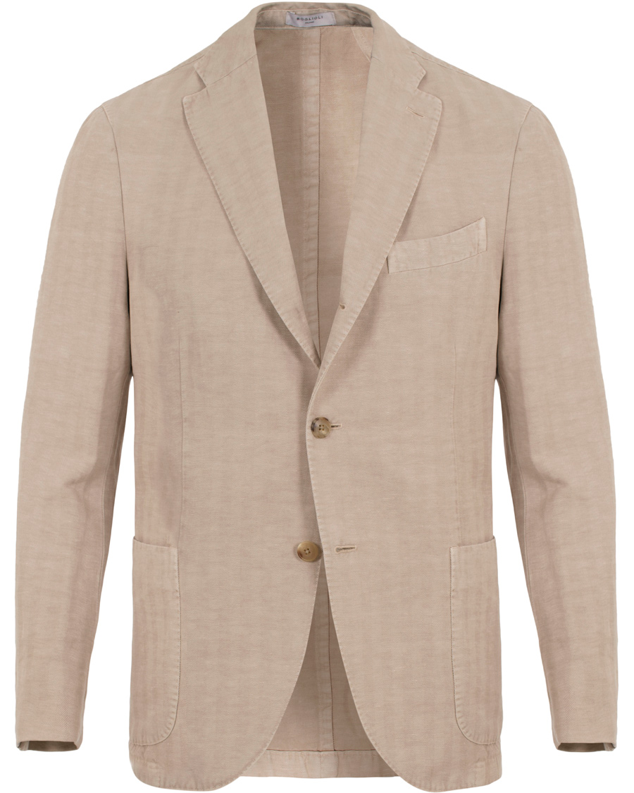 Homme | Costumes | Boglioli | K Jacket Cotton/Linen Herringbone Suit Beige